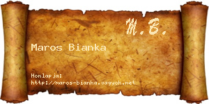 Maros Bianka névjegykártya